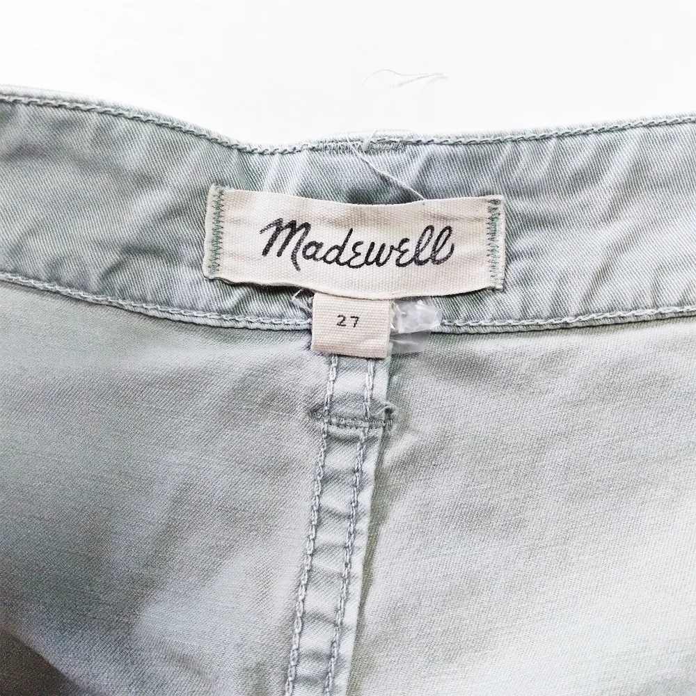 Madewell Green Garment Dyed Cut Off Chino Shorts Size 27